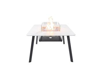 Elementi Plus Helsinki Marble Porcelain Fire Pit Dining Table